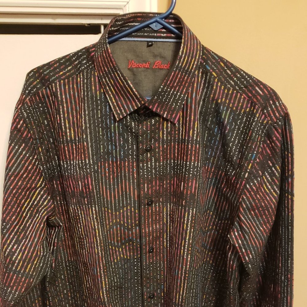 Visconti Black dress shirt size XL
